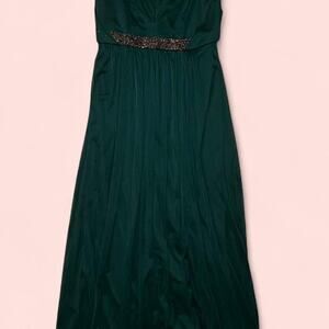 Green formal dress with beaded